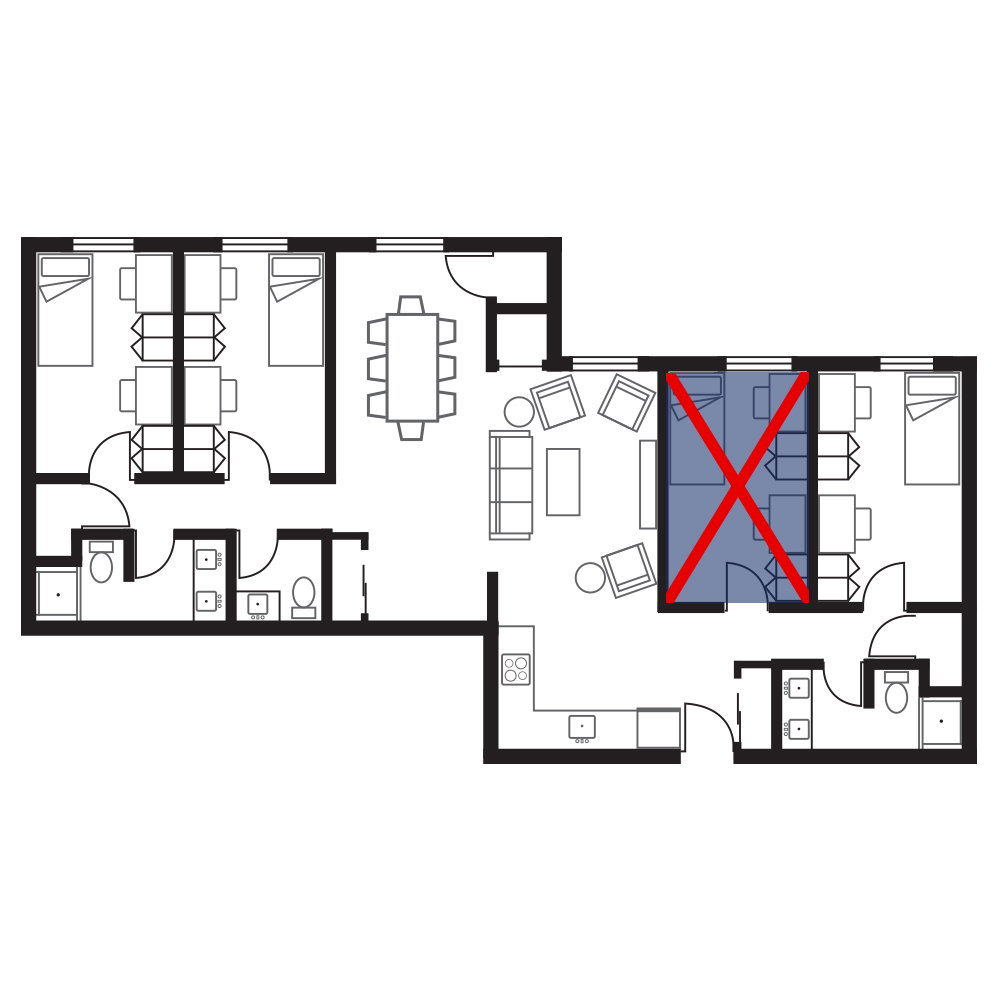 4 Bedroom Penthouse Style 4 Deluxe Rooms